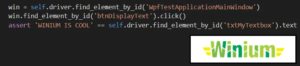 Automation tools for testing desktop applications: Winium