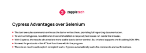 Cypress Advantages over Selenium